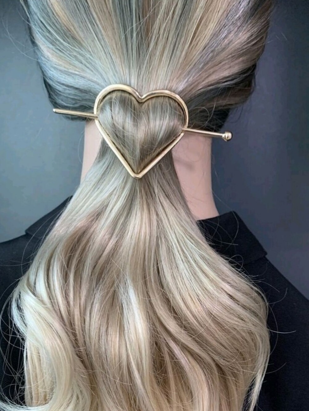 NEW! Gold Heart Hair Pin Barrette - Elegant Heart-Shaped Hair Accessory
